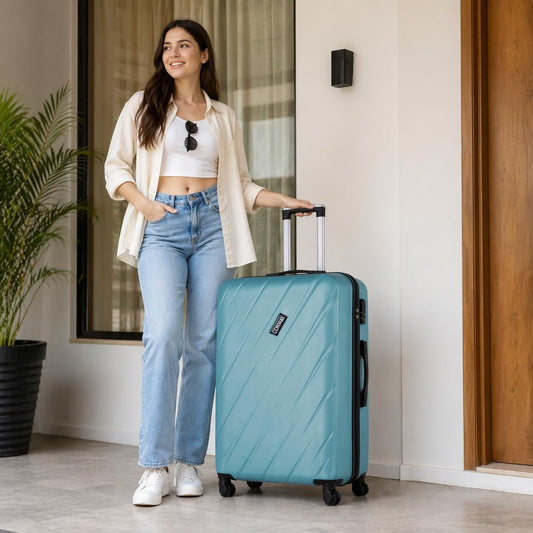 CONWAY Verve Hard Shell Luggage Set of 2 (20 Inch + 24 Inch) | TSA Lock | 360° Spinner Wheels | Lightweight Travel Suitcase Set for Men & Women | Teal