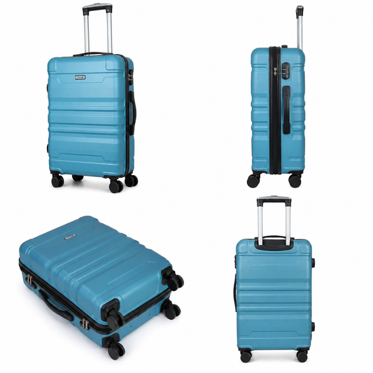 CONWAY Transit 55 cm Small Cabin Trolley Bag | ABS Hardshell Luggage for Men & Women | 8 Spinner Wheels | 360° Wheeling System | Number Lock Suitcase | Lightweight Travel Trolley Bag | Turquoise