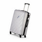 CONWAY 65cm Small Cabin Trolley Bag | 8 Wheels ABS Hardshell Luggage with 360° Spinner Wheels Suitcase - Carry-On Travel Suitcase for Men & Women l Trolley Bags for Travel - Silver