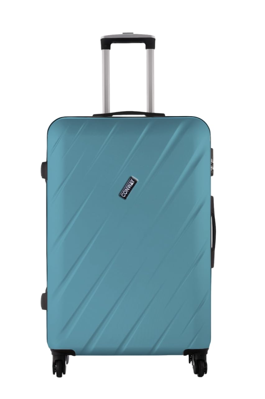 CONWAY 75 cm Cabin Trolley Bag | 8 Wheels ABS Hardshell Luggage with 360° Spinner Wheels | Carry-On Travel Suitcase for Men & Women l Teal