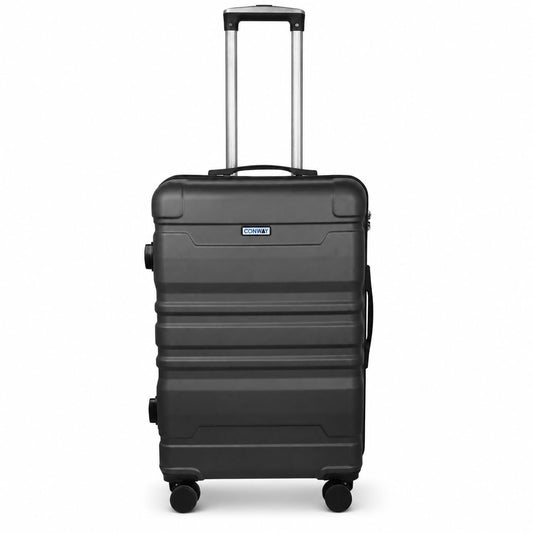 Transit 55 cm Small Cabin Trolley Bag | ABS Hardshell Luggage for Men & Women | 8 Spinner Wheels | 360° Wheeling System | Number Lock Suitcase for Men/Women | Lightweight Travel Trolley Bag | Black