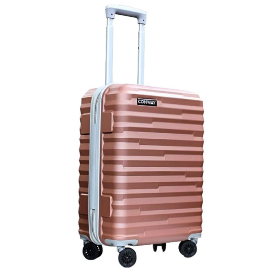 CONWAY TREKIFY 8 Wheels Number Lock Hardshell Abs Trolley Bag for Men & Women Suitcase | 360 Degree Wheeling System Luggage | Trolley Bags for Travel - Rose Pink-55cm, 65cm and 75cm