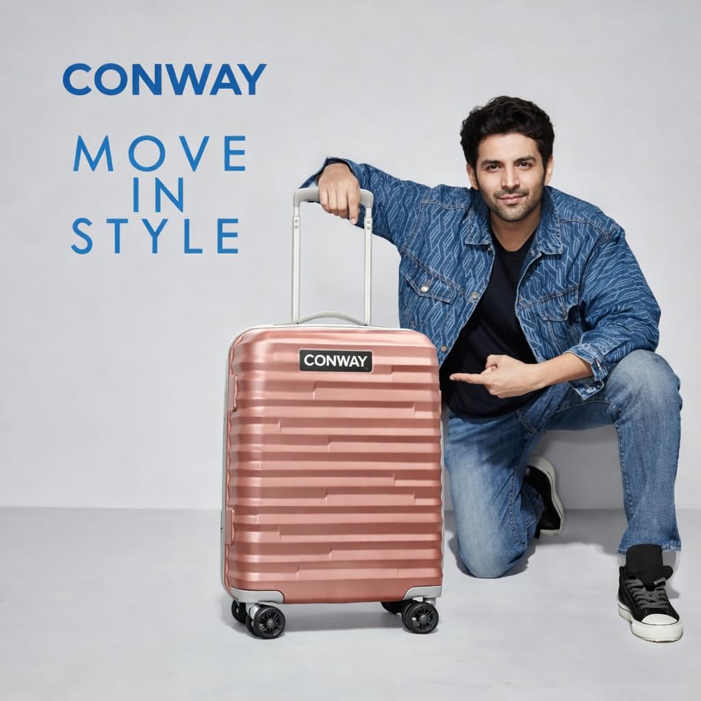 CONWAY TREKIFY 8 Wheels Number Lock Hardshell Abs Trolley Bag for Men & Women Suitcase | 360 Degree Wheeling System Luggage | Trolley Bags for Travel -Silver-55cm, 65cm and 75cm (Copy)