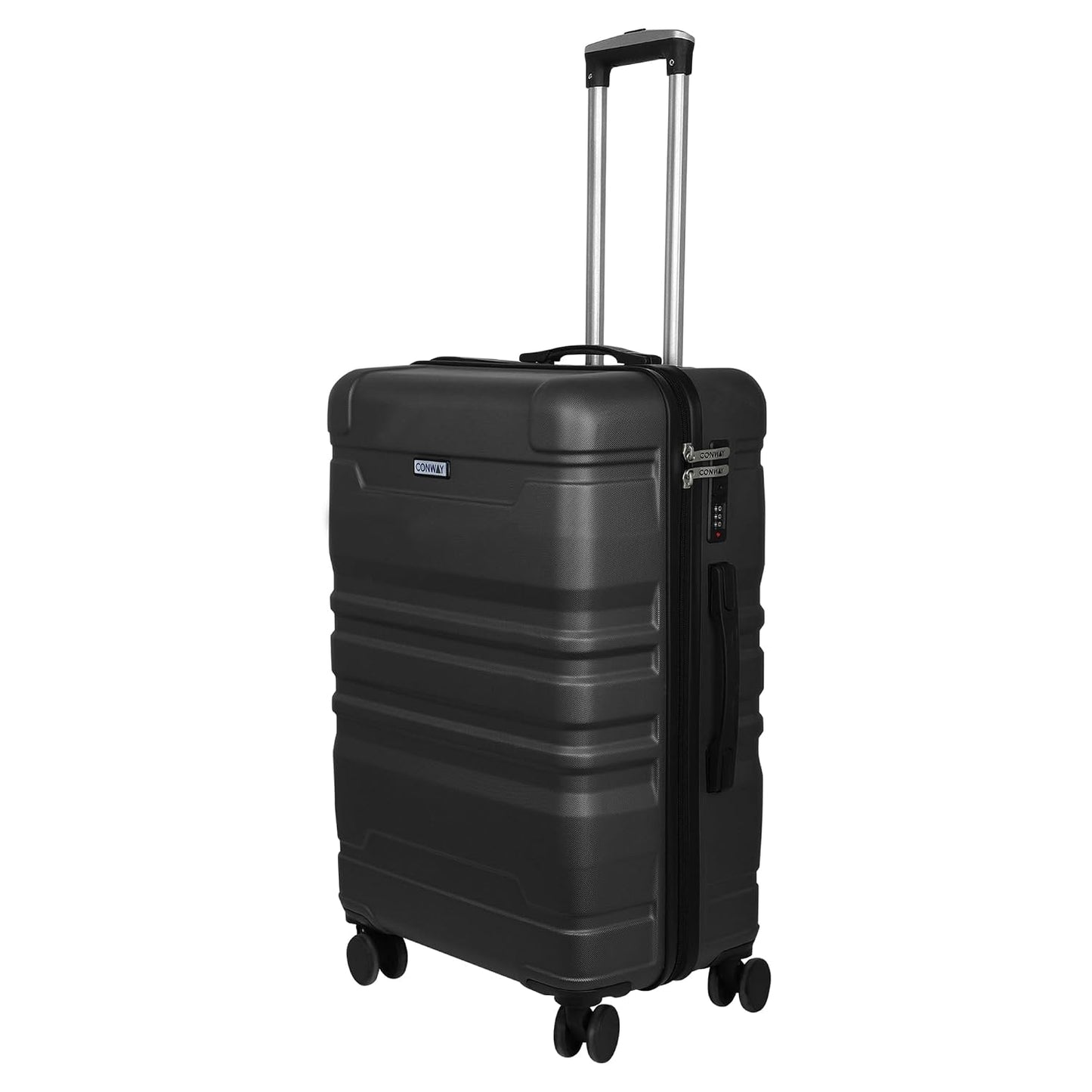 Transit 55 cm Small Cabin Trolley Bag | ABS Hardshell Luggage for Men & Women | 8 Spinner Wheels | 360° Wheeling System | Number Lock Suitcase for Men/Women | Lightweight Travel Trolley Bag | Black