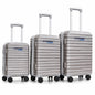 CONWAY 3 Piece Luggage Set | Cabin 55cm + Medium 65cm + Large 76cm Trolley Bags for Travel | ABS Hard Shell Suitcase | TSA Lock, Zippers & Silent 8 Wheels | (Grey, Set of 3)