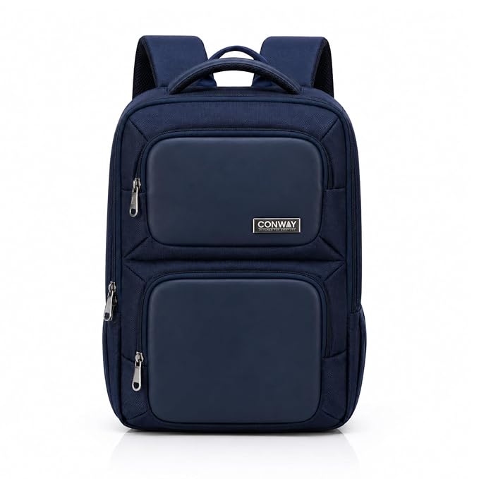 CONWAY AERIS Laptop Backpack for Men | 15.6 Inch Water Resistant Travel Backpack | Office Business Laptop Bag with Premium Metal Zippers & Trolley Strap