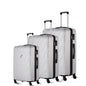 Verve Hard Shell Luggage Set of 3 (20 Inch, 24 Inch & 28 Inch) | TSA Lock | 360° Spinner Wheels | Lightweight Travel Suitcase Set | Durable Check-in & Cabin Luggage for Family Travel | Silver