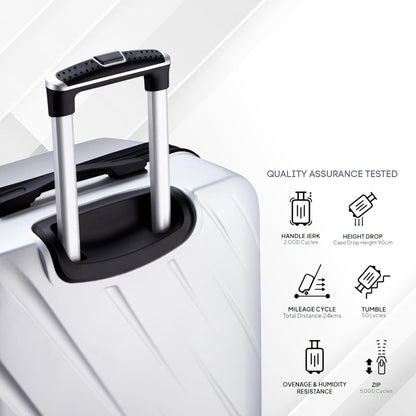 CONWAY Verve Hard Shell Luggage Set of 2 (24 Inch + 28 Inch) | TSA Lock | 360° Spinner Wheels | Lightweight Travel Suitcase Set for Men & Women | Silver