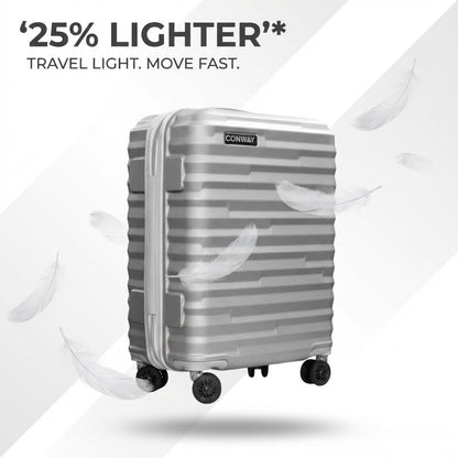 CONWAY TREKIFY 8 Wheels Number Lock Hardshell Abs Trolley Bag for Men & Women Suitcase | 360 Degree Wheeling System Luggage | Trolley Bags for Travel -Silver-55cm, 65cm and 75cm (Copy)