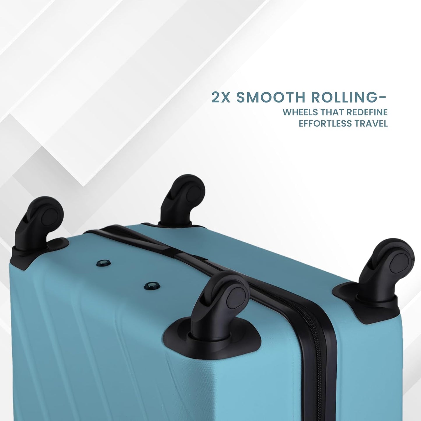 CONWAY 75 cm Cabin Trolley Bag | 8 Wheels ABS Hardshell Luggage with 360° Spinner Wheels | Carry-On Travel Suitcase for Men & Women l Teal