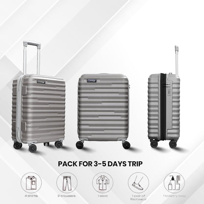 CONWAY TREKIFY 8 Wheels Number Lock Hardshell Abs Trolley Bag for Men & Women Suitcase | 360 Degree Wheeling System Luggage | Trolley Bags for Travel -Silver-55cm, 65cm and 75cm (Copy)