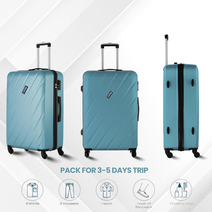 CONWAY 75 cm Cabin Trolley Bag | 8 Wheels ABS Hardshell Luggage with 360° Spinner Wheels | Carry-On Travel Suitcase for Men & Women l Teal