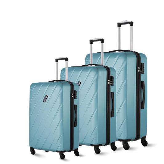 Verve Hard Shell Luggage Set of 3 (20 Inch, 24 Inch & 28 Inch) | TSA Lock | 360° Spinner Wheels | Lightweight Travel Suitcase Set | Durable Check-in & Cabin Luggage for Family Travel | Turquoise