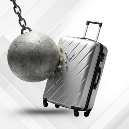CONWAY Verve Hard Shell Luggage Set of 2 (24 Inch + 28 Inch) | TSA Lock | 360° Spinner Wheels | Lightweight Travel Suitcase Set for Men & Women | Silver