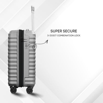 CONWAY TREKIFY 8 Wheels Number Lock Hardshell Abs Trolley Bag for Men & Women Suitcase | 360 Degree Wheeling System Luggage | Trolley Bags for Travel -Silver-55cm, 65cm and 75cm (Copy)