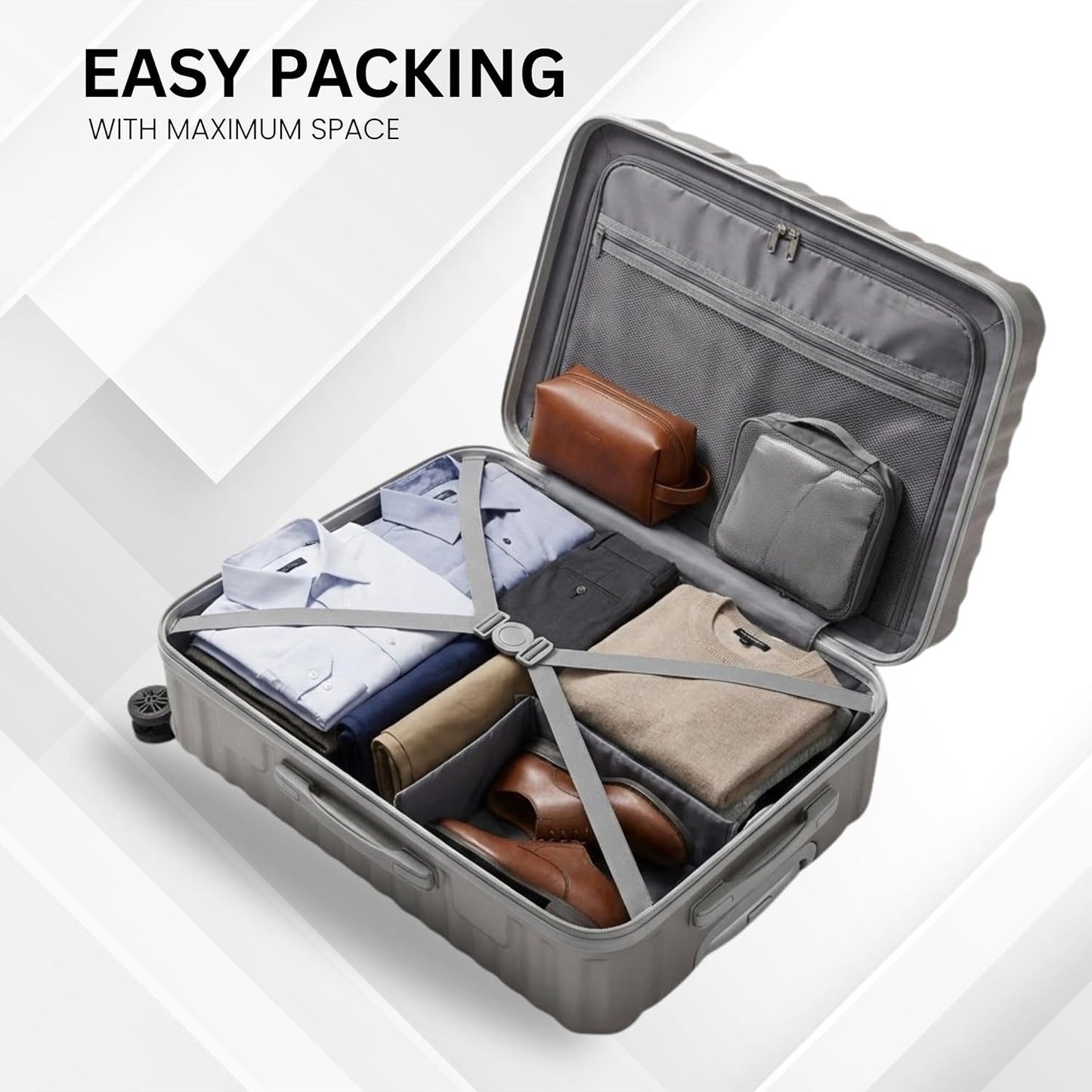 CONWAY TREKIFY 8 Wheels Number Lock Hardshell Abs Trolley Bag for Men & Women Suitcase | 360 Degree Wheeling System Luggage | Trolley Bags for Travel -Silver-55cm, 65cm and 75cm (Copy)